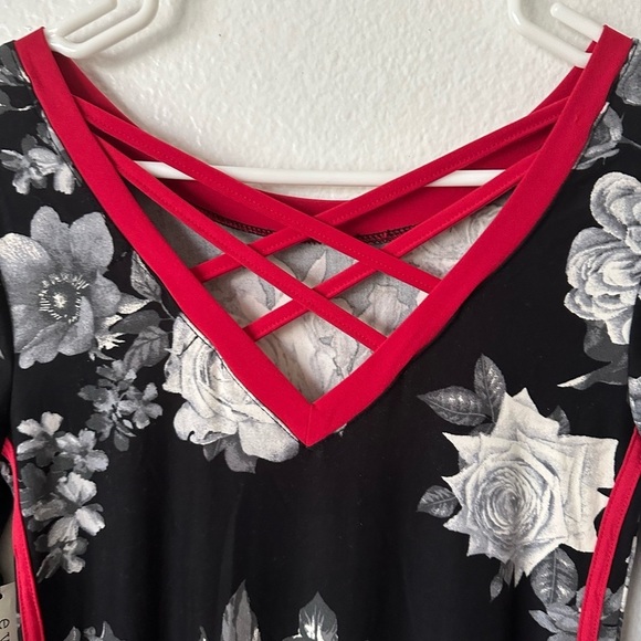 EYE CANDY Floral Black & White Long Sleeves Maxi Medium Body Hugger Dress BNWT - Picture 4 of 7